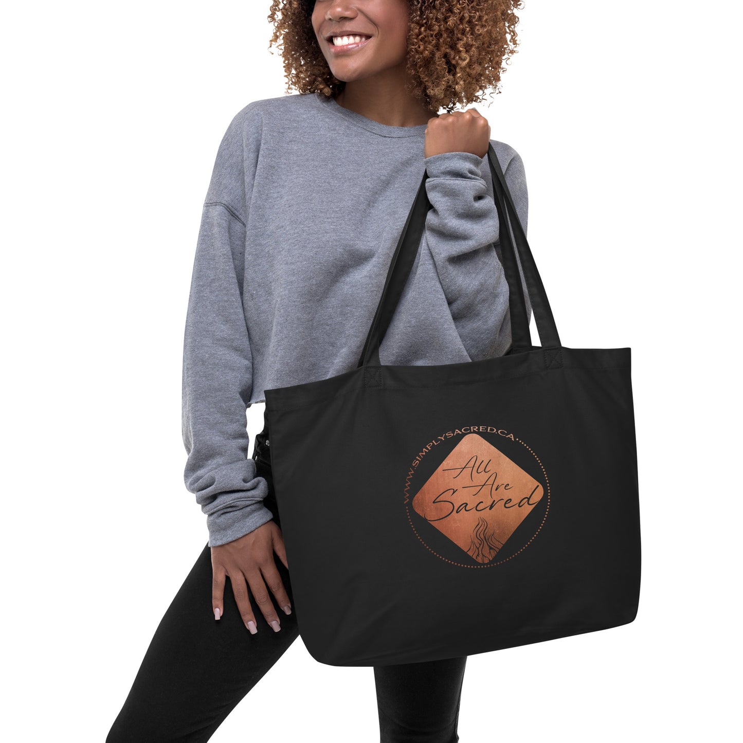 All Are Sacred Large organic tote bag