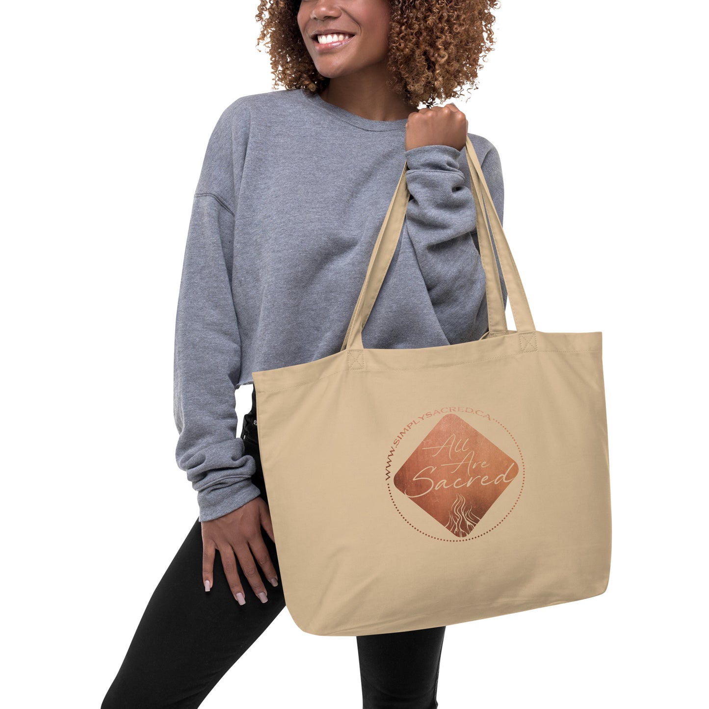 All Are Sacred Large organic tote bag