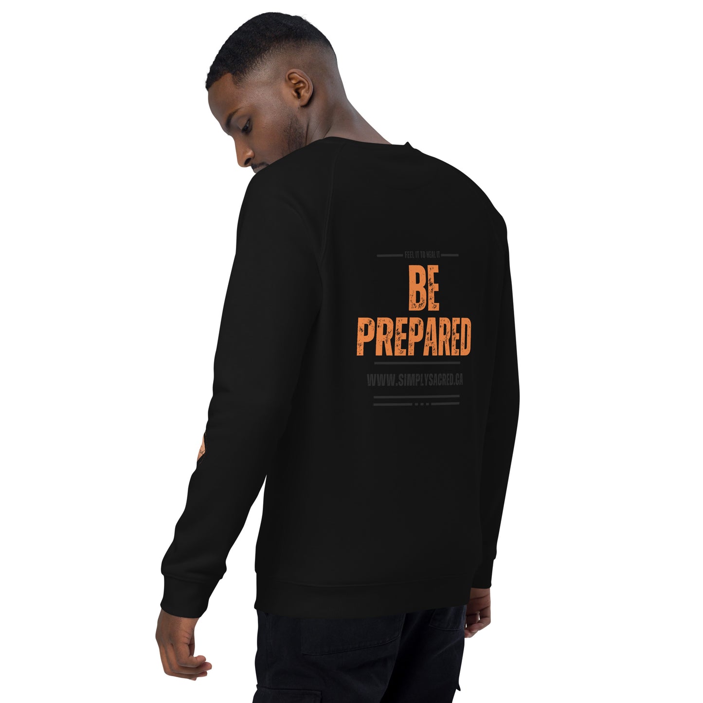 Don't Be Scared, Be Prepared Unisex organic raglan sweatshirt