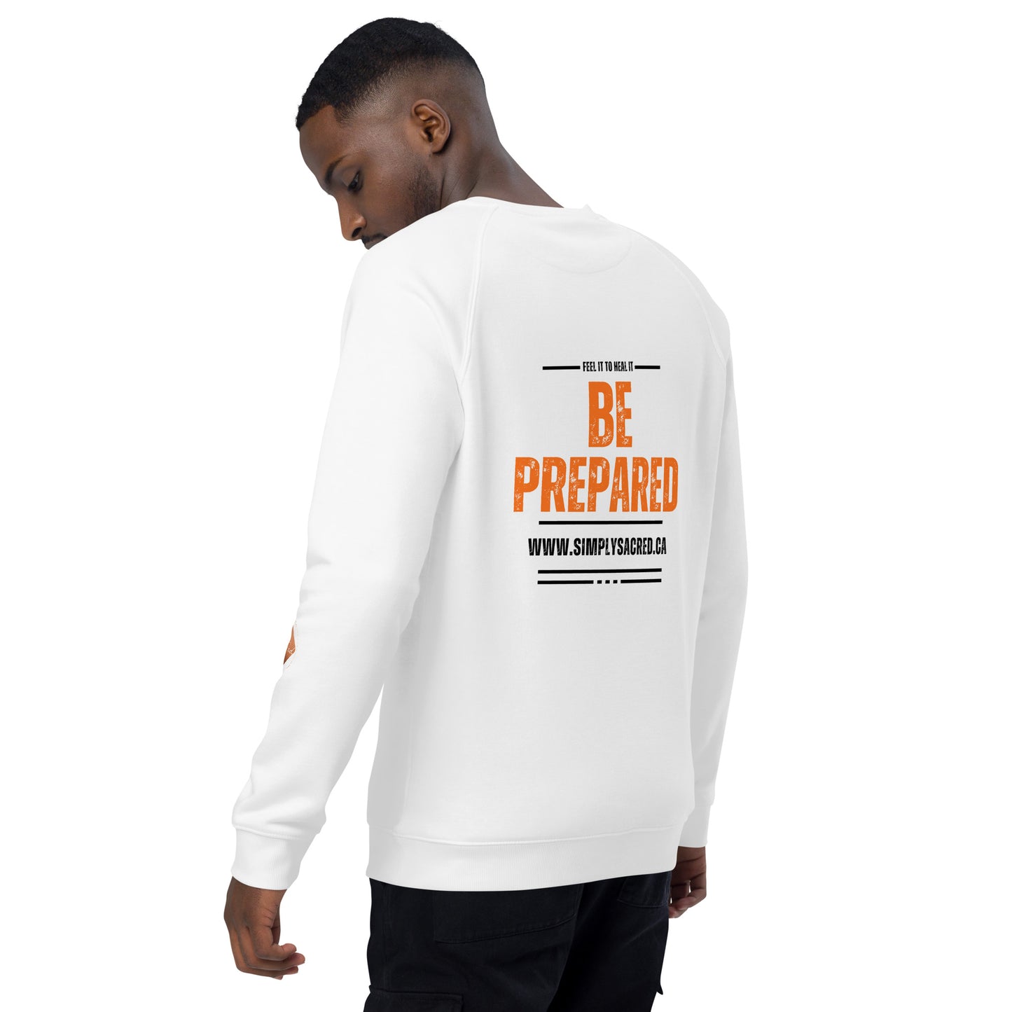 Don't Be Scared, Be Prepared Unisex organic raglan sweatshirt